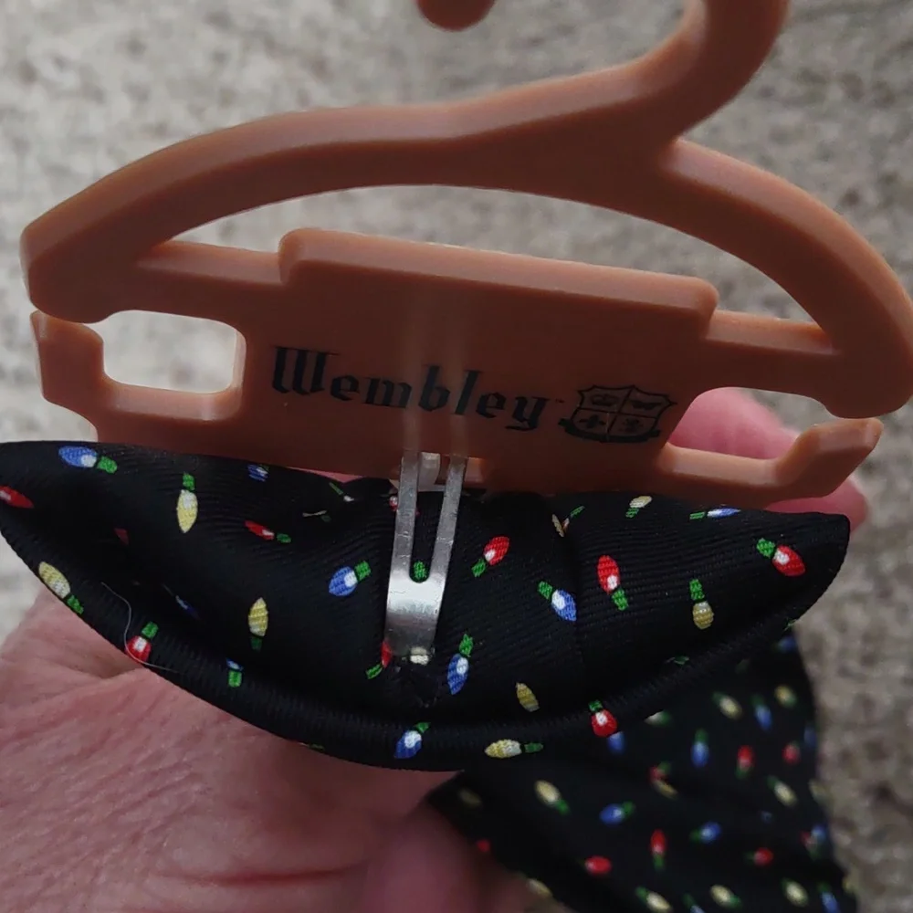 Christmas Tie, Clip On, black tie with colorful lights. NWT
